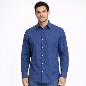 Chaps Men's Classic Blue Button Down Shirt Medium